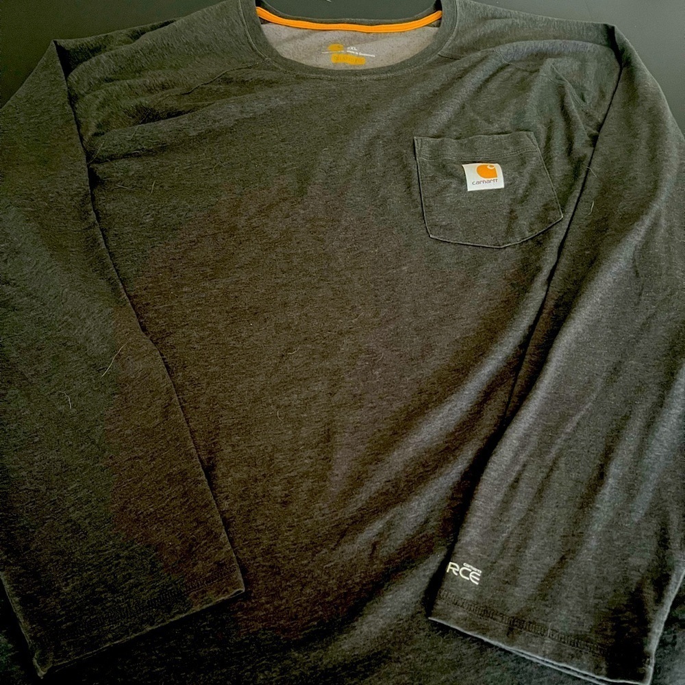 Carhartt Force Men's Charcoal Gray Long Sleeve Shirt Mens 2XL